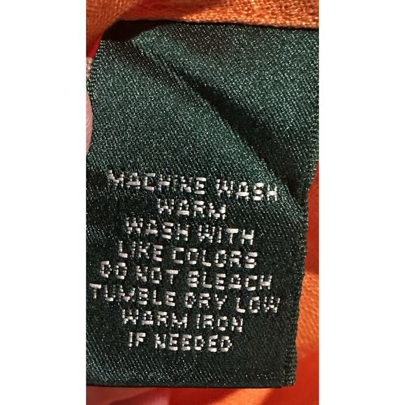 Lauren Ralph Lauren Orange Linen Button Down Popover 3/4 Sleeve Top Womens Sz L - Picture 5 of 10